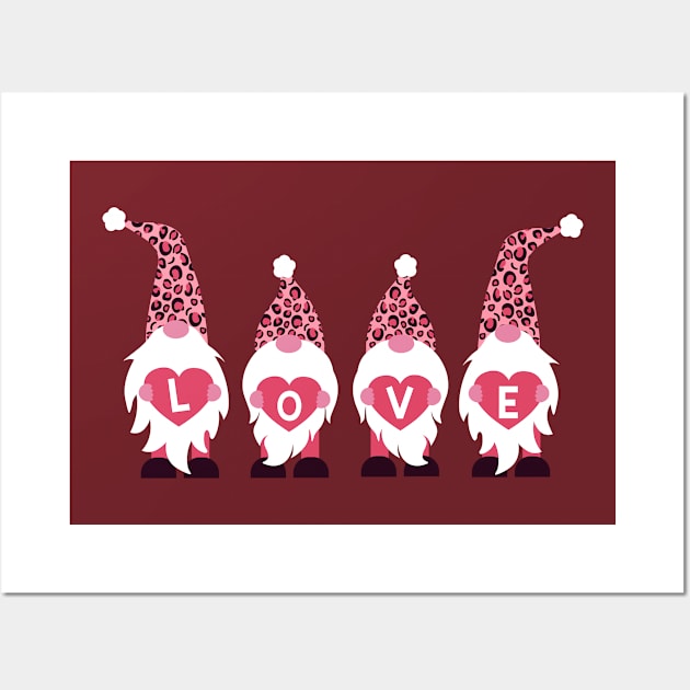 Valentine Gnomes Wall Art by Lucia